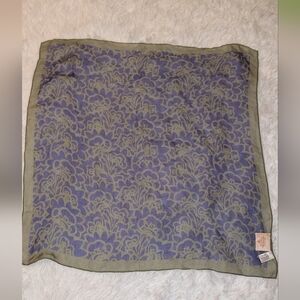 Vivenne Westwood Silk Scarf Lavender And Olive Floral 21" X 21" With COA EUC